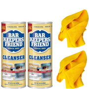 2Pack CLEANING BUNDLE AllPurpose Cleanser and Polish (595G) Bundle COMES with 2 Microfiber Cleaning Cloths by Bar Keepers Friend – Model BKF-BUNDLE-2PK-MF-2024