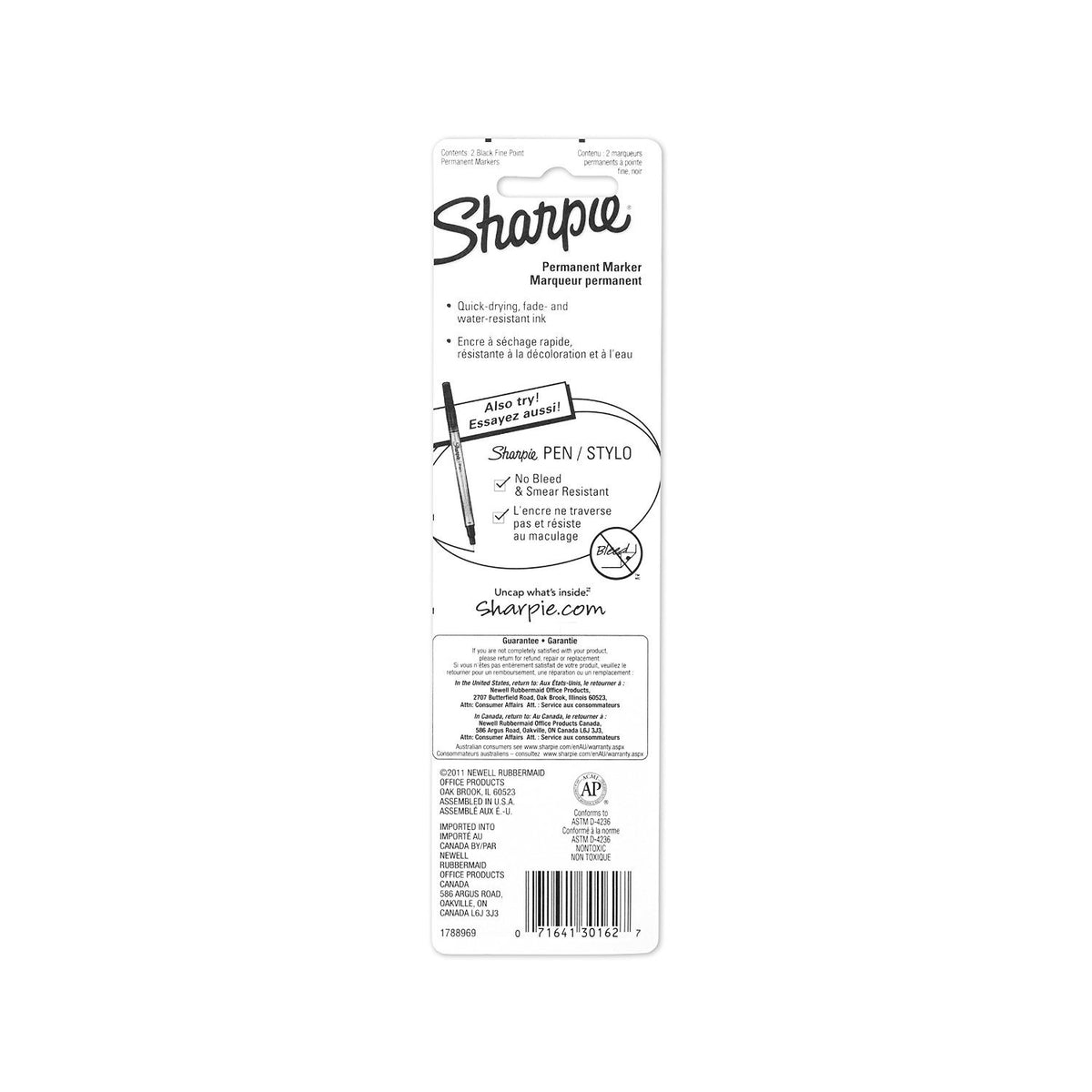 (,,), ) Permanent Markers, Fine Point, Black, Pair, with [parallel import goods] by Sharpie – black, Pack of 2