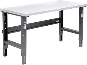 Global Industrial Adjustable Height Workbench C-Channel Leg, 60" W x 30" D
