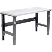 Adjustable Height Workbench C-Channel Leg by Global Industrial – 30"L x 60"W x 3"H, Steel, Black, Model 601421BK