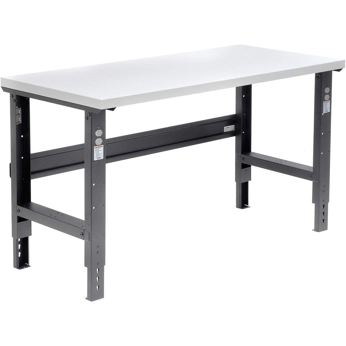 Adjustable Height Workbench C-Channel Leg by Global Industrial – 30"L x 60"W x 3"H, Steel, Black, Model 601421BK