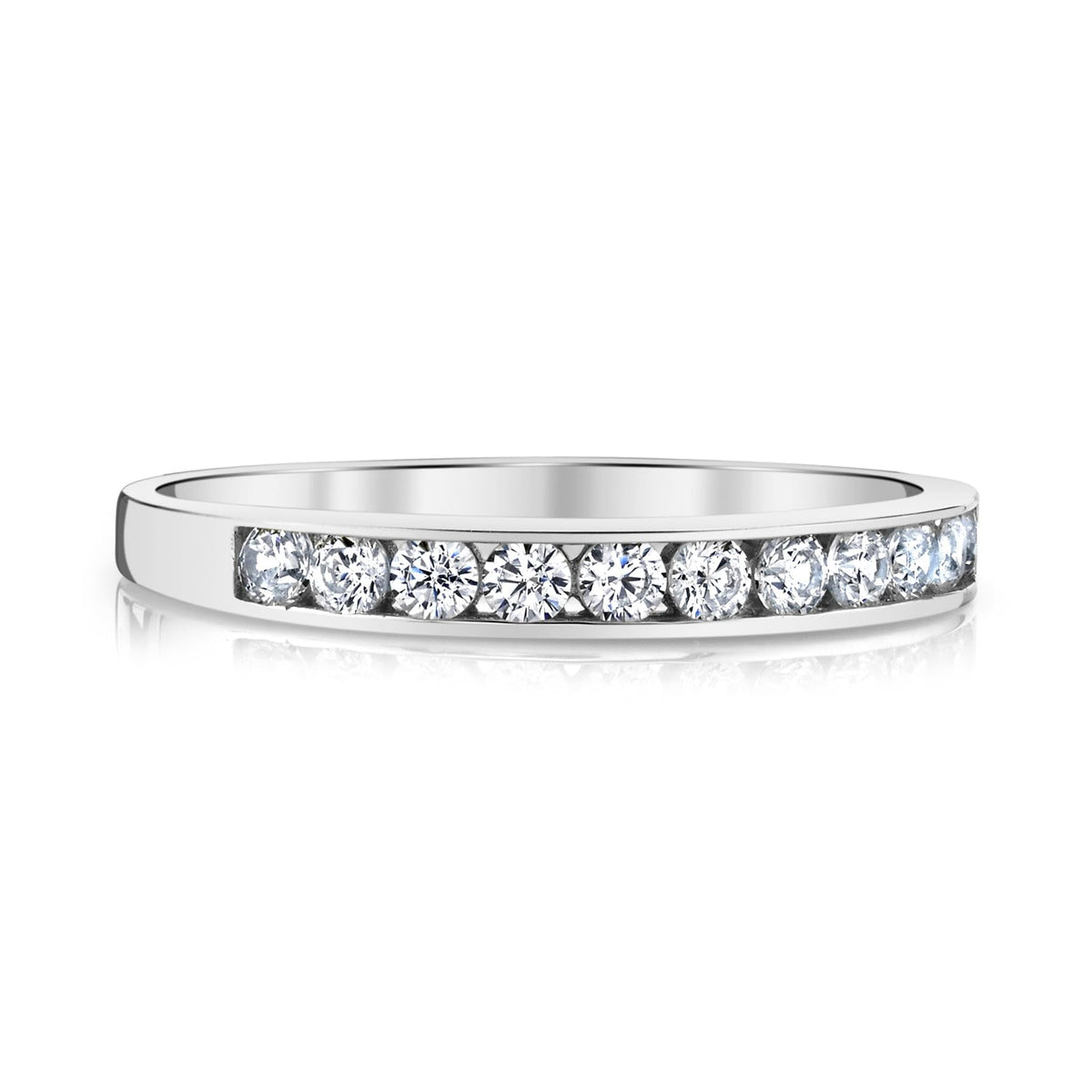 10k Solid White Gold Channel Wedding Band Size by Tesori & Co – Metal, White