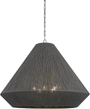 Troy Lighting Keats Pendant | Bronze Finish | Woven Black Jute Cone Shade | Large-Scale Statement Ceiling Light | 40" W x 31.5" H | F1640-BRZ