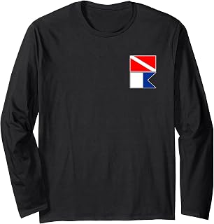 N. America & Alpha ALFA International Diver Down Scuba Flags Long Sleeve T-Shirt