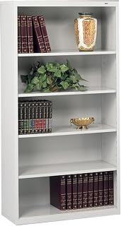 Tennsco 66" H 5-Shelf Welded Bookcase, Light Grey (TNN-B66LGY)