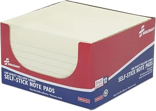 AbilityOne NSN3464849 - Self-Stick Note Pad - Yellow - Lined - 3" x 5"