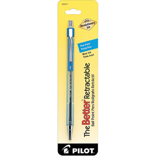 The Better Retractable Ballpoint Pen by PILOT – 1 Count (Pack of 1), Stainless Steel, Blue Ink, Model 30011