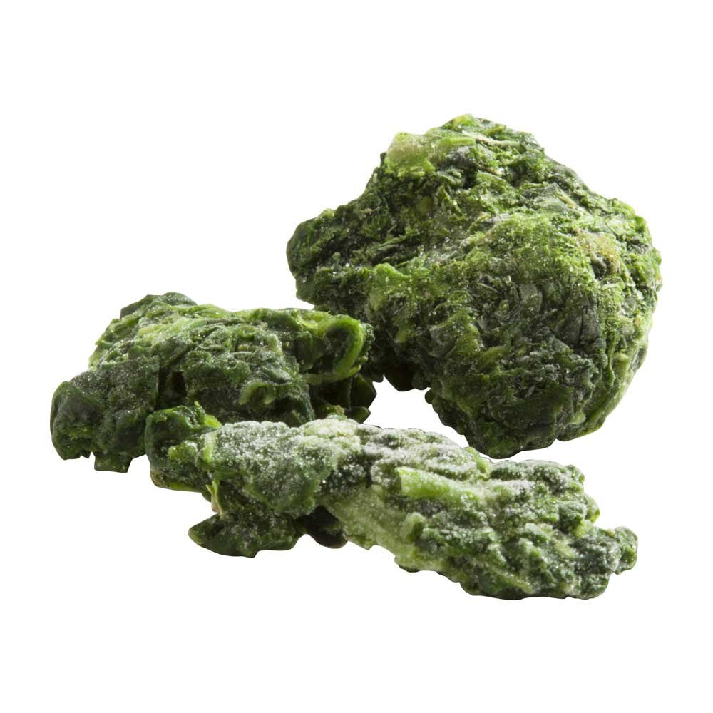 IQF Chopped Spinach - 20 lb. package by Simplot – Green
