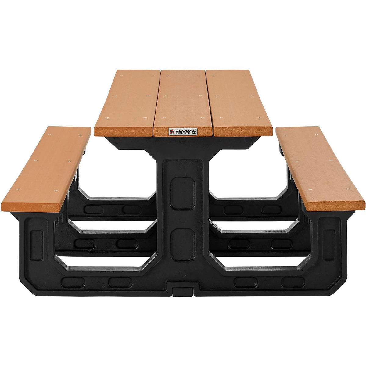 Outdoor 6' Rectangular Picnic Table by Global Industrial – 73.23 inches x 58 inches x 30 inches, Recycled Plastic, Cedar, Model 271677CD