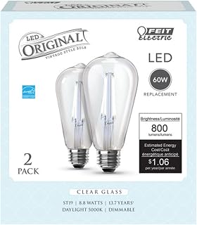 Feit Electric ST19 E26 (Medium) Filament LED Bulb Daylight 60 Watt Equivalence 2 pk - Case of: 1;
