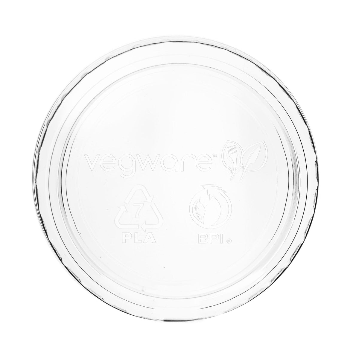 Compostable Clear Plastic 2-4oz Container Lids by Vegware – 2-4oz, PLA, Clear, Pack of 2000, Model CF736