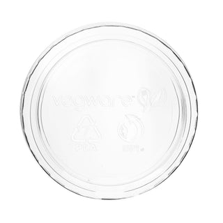 Compostable Clear Plastic 2-4oz Container Lids by Vegware – 2-4oz, PLA, Clear, Pack of 2000, Model CF736