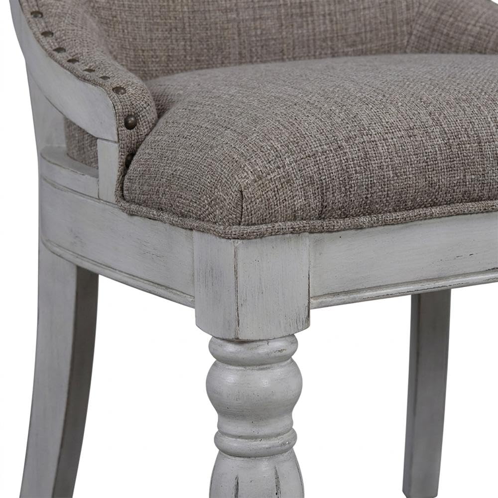 Upholstered Wingback Side Chair Set of by Starlight Canyon Home – Rubberwood Solids with White Oak and Birch Veneers, White, Pack of 2
