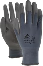 GripTech Grey Knit Work Gloves with Polyurethane Coating - Large, 12 Pair