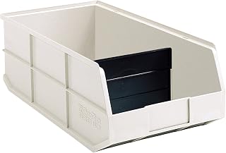 Akro-Mils 30358 1800 Series AkroBin Plastic Stacking Storage Bin, (20-1/2-Inch L x 11-Inch W x 7-Inch H), Beige, (6-Pack)