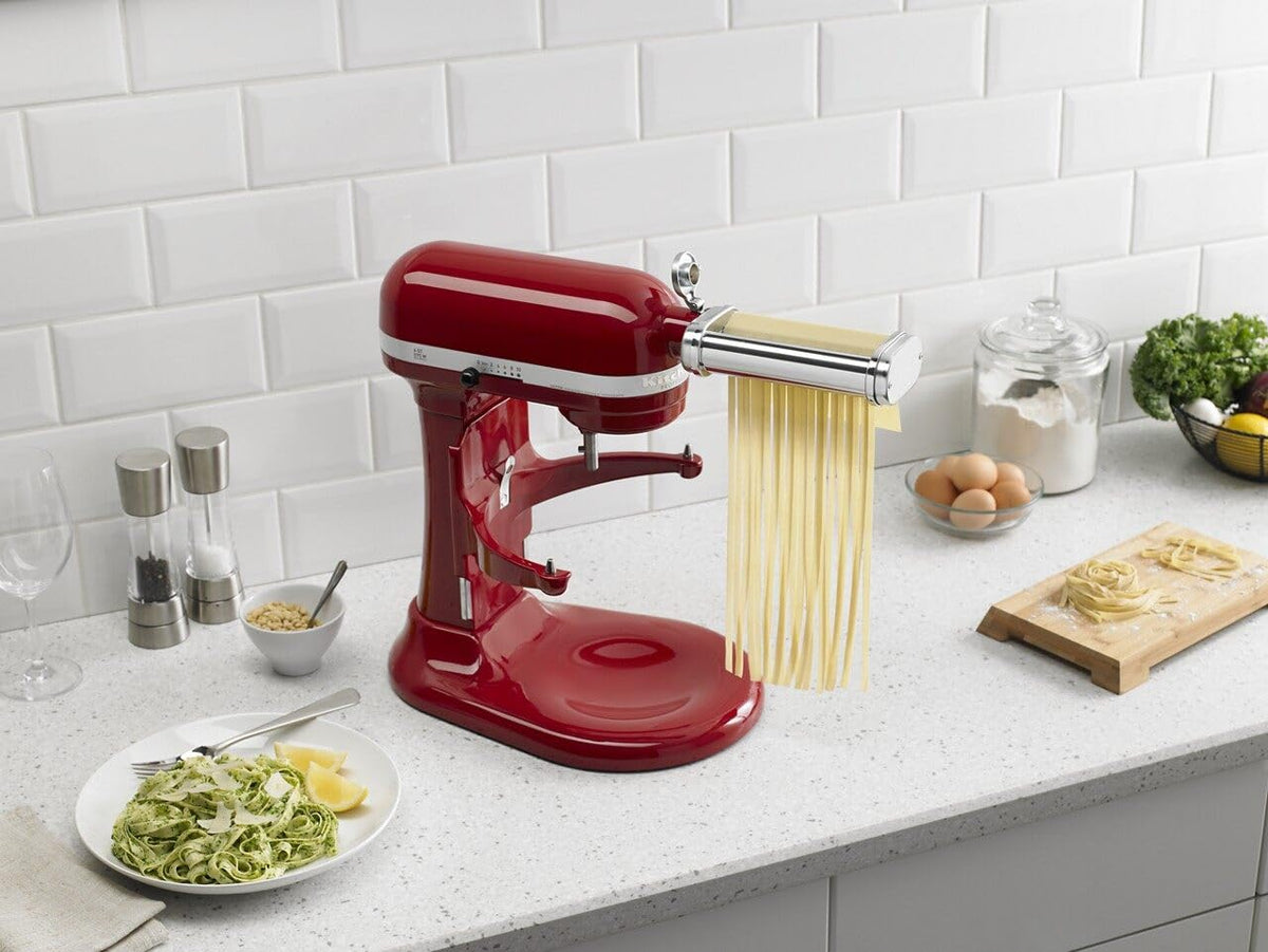 3-pc Pasta Roller/Cutter Set for KitchenAid Stand Mixers – 3-Piece Set, Metal, Stainless Steel, Pack of 4, Model KSMPRA