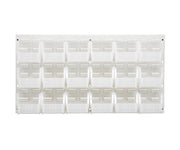 QUANTUM STORAGE SYSTEMS Clear / 10-7/8" x 5-1/2" x 5" (Bin Size) / Oyster White Panels Open Storage Bins