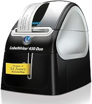 DYMO LabelWriter 450 Duo Label Maker, Black, Silver