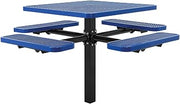 Global Industrial 46" Square Picnic Table, In Ground Mount, Expanded Metal,