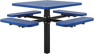 Global Industrial 46" Square Picnic Table, In Ground Mount, Expanded Metal,
