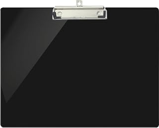 Officemate Recycled Landscape Plastic Clipboard, 12 x 9-Inches, Horizontal Document Holder for Forms, Reports and Schedules, Black