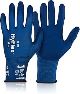 Ansell HyFlex 11-818 Ultralight Mechanical Protection Abrasion-Resistant Gloves, X-Small, Blue (1 Pair)