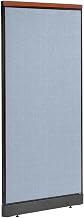 Global Industrial Office Partition Panel, 36.25 Inch W x 77.5 Inch H, Blue, Pass Thru Cable Included, Compatible with Steel Connectors