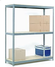 Global Industrial Wide Span Rack 72Wx30Dx60H, 3 Shelves Wood Deck 900 Lb Cap. Per Level, Gray