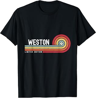 I Love Weston Personalized Retro Sunset First Name T-Shirt