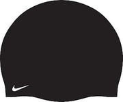 Nike Swim Unisex Solid Silicone Adult Cap, Black/White - OS