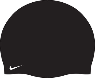 Swim Unisex Solid Silicone Adult Cap by Nike – 6 1/2, Black/White, Model 93060