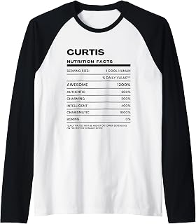 Curtis Nutrition Facts Name Raglan Baseball Tee