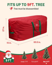 MaidMAX Artificial Tree Storage Bag, Holds 9 Foot Trees, Red