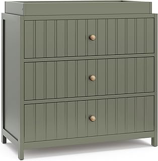 Graco Teddi 3 Drawer Chest with Changing Table Topper, Olive