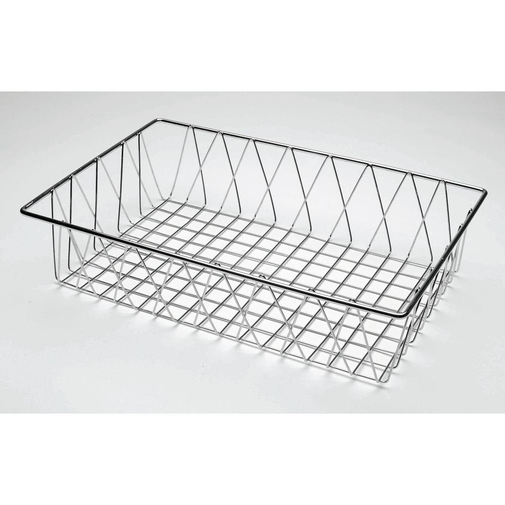 Wire Display Basket Rectangular Chrome Plated Pastry Basket Bakery Tray- 18"L x 13"W x 5"H by HUBERT – Metal, Silver