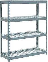 Global Industrial Extra Heavy Duty Shelving 48" W x 24" D x 60" H with 4 Shelves, Wire Deck, Gry