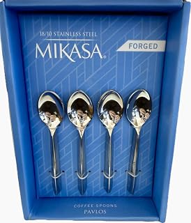 Mikasa Pavlos 18/10 Stainless Steel Spoon Set of 4 – Forged Flatware for Everyday & Holiday Entertaining