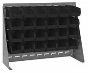 QUANTUM STORAGE SYSTEMS Black / 21" H x 28" W x 8" D / 8" L x 5" W x 3" H 24 Ultra Black Bins Open Storage Bins