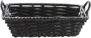 HUBERT Black Storage Basket with Handles Plastic - 11"L x 8"W x 3"H