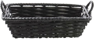 HUBERT Black Storage Basket with Handles Plastic - 11"L x 8"W x 3"H