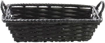 HUBERT Black Storage Basket with Handles Plastic - 11"L x 8"W x 3"H
