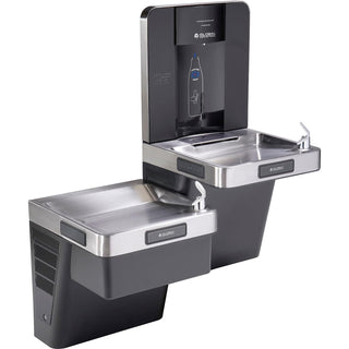Wall Mount Bi-Level Refrigerated Bottle Filling Station by Global Industrial – Stainless Steel, Gray, Model 761243