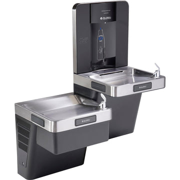 Wall Mount Bi-Level Refrigerated Bottle Filling Station by Global Industrial – Stainless Steel, Gray, Model 761243