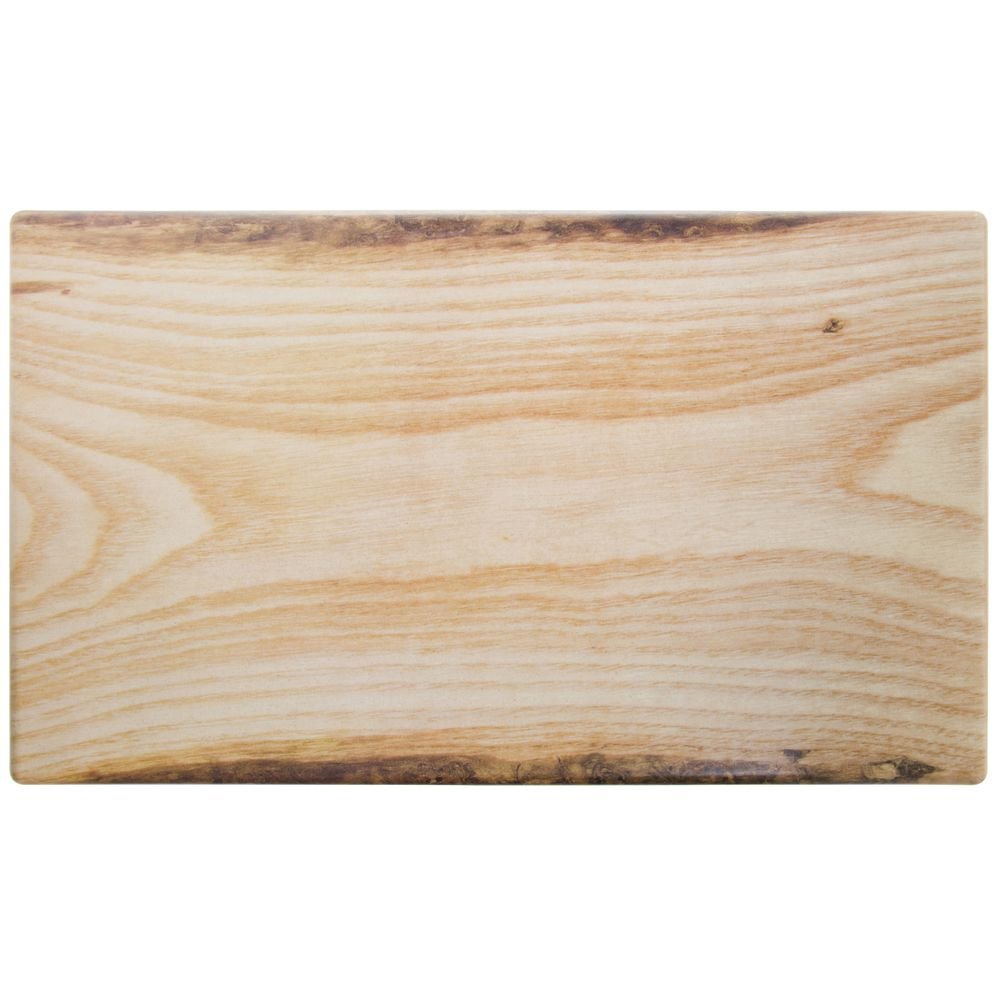 Display Riser Wood Look - 20" L x 12" W x 2" H by HUBERT – Plastic, Brown, Model H0175-ROUGHHEWN