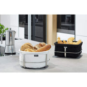 Bread Basket Square with Black Liner by GEFU – 1, 399 liters, Cotton Stainless Steel, Black, Model 33670