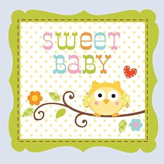 Creative Converting 16-Count Paper Beverage Napkins, Happi Tree Sweet Baby Boy