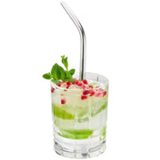 Drinking Straw by GEFU – 23 cm gebogen, Stainless Steel, Silver, Pack of 4, Model 12706