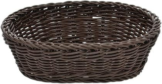 Wicker Bread Basket Dark Brown Oval - 10-1/8"L x 7-7/8"W x 3-1/8"H