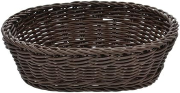 Wicker Bread Basket Dark Brown Oval - 10-1/8"L x 7-7/8"W x 3-1/8"H