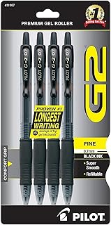 PILOT G2 Premium Rolling Ball Gel Pens, Black Ink, 4-Pack